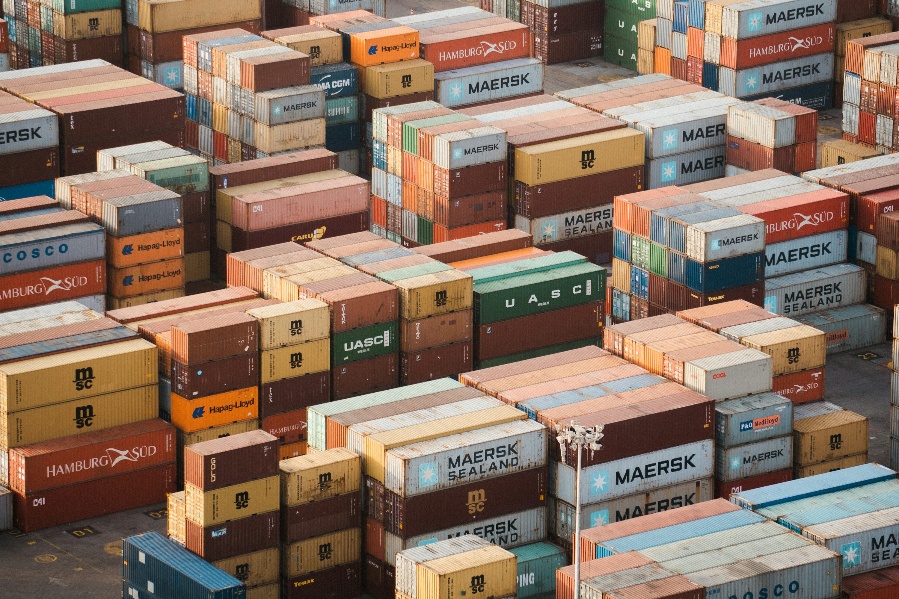 Shipping container yard